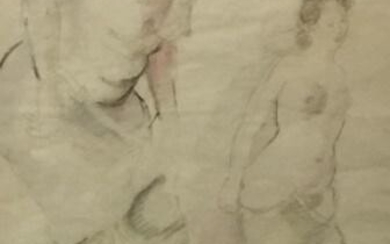 Signed Raphael Soyer Watercolor Nudes