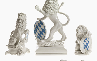 Six Bavarian heraldic lions - Nymphenburg, after 1975