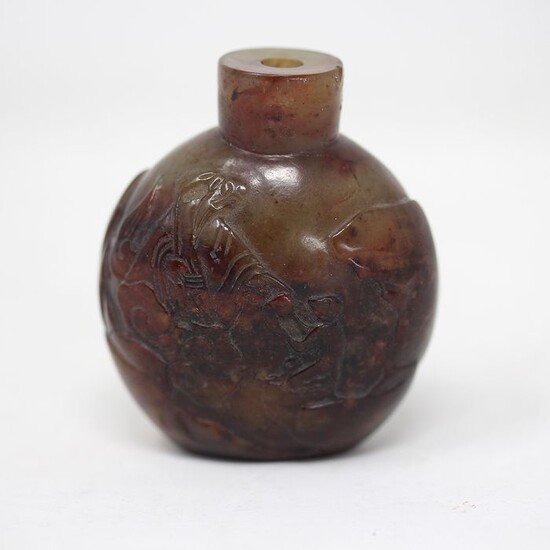 Snuff bottle (1) - Agate - Auspicious theme - China - Late Qing dynasty (1644-1912)