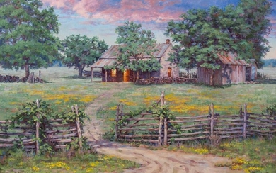 Sonya Terpening (b. 1953), "Texas Homestead", oil