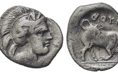 Southern Lucania, Thourioi, c. 400-350 BC. AR Triobol (12.5mm, 1.10g)....