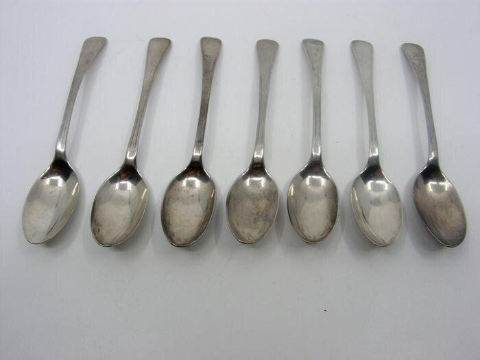 Spoon, Very rare set of 7 antique tea/coffee spoons, The Hague 1779 (7) - .833 silver - Johannes Massee - Netherlands - Second half 18th century