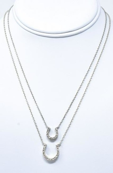 Sterling Silver Paste Horseshoe Pendant Necklaces