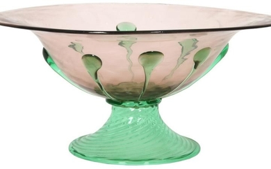 Steuben Art Glass Compote with Tendrils