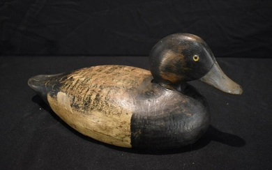 Stevens Vintage Carved Wooden Duck Decoy-Bluebill