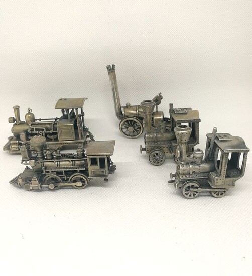 Superb collection of miniature trains (5) - .800 silver - Unoaerre - Italy - Second half 20th century
