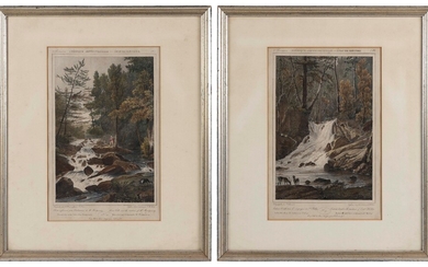 TWO COLORED LITHOGRAPHS AFTER MILBERT