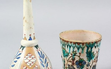 TWO POSSIBLY TURKISH POTTERY ITEMS, consisting of a