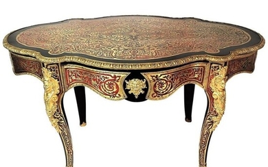 Table, Boulle Style - Napoleon III - Brass - Mid 19th century