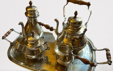 Tea service (5) - .900 silver