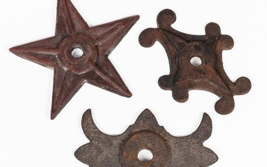 Three Cast Iron Building "Stars"/Brackets