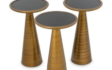 Three Mitchell-Gold Addie Pull Up Bronze Side Tables