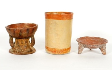 Three Piece Mayan / Pre-Columbian Pottery