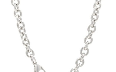 Tiffany Sterling Silver Return to Tiffany Oval Tag Choker Necklace