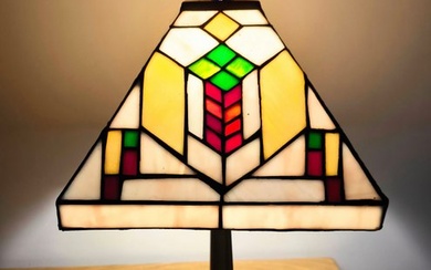 Tiffany Style - Lamp - Bronze, Stained glass