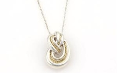 Tiffany & Co. Love Knot Necklace in Sterling Silver & 18k Yellow Gold