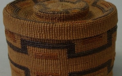 Tlingit Rattle Top Polychrome Basket, c.1910