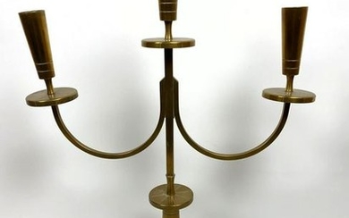 Tommi Parzinger brass modernist candelabra. Iconic styl