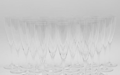 Twenty-Five Baccarat Glass Champagne Flutes
