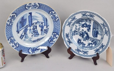Two Chinese B/W Porcelain Chargers