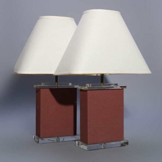 Two Mid-Century Modern Lucite Table Lamps, 20th Century