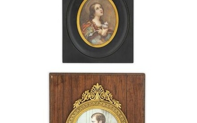 Two Miniature Paintings Framed dimensions: 6 x 4 7/8