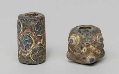 Two Roman Type Dragon-fly Eye Glass Beads