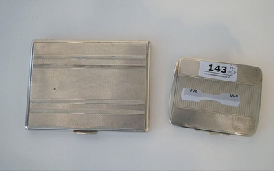 Two silver cigarette cases, 800 and 835, l. 8 and 10 cm, appr. 185 grams (2x)