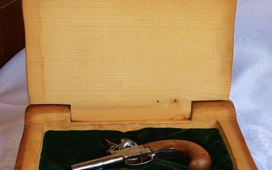 United Kingdom - 1780/1800 - Pistolet coffre à Silex époque XVIII - Canon dévissable - Crosse bec de corbin - Coffre décoré - Avec sa magnifique boîte en bois noble creusée à la main à l'intérieur entièrement cirée et - Flintlock - Pistol