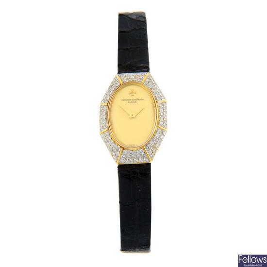 VACHERON CONSTANTIN - an 18ct gold diamond wrist watch, 18x26mm.