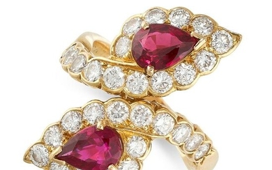 VAN CLEEF & ARPELS, A RUBY AND DIAMOND CROSSOVER RING