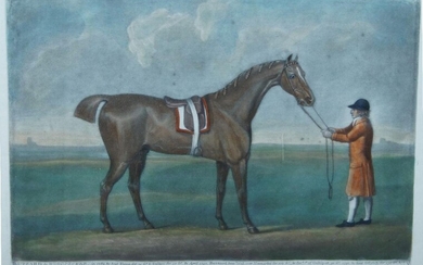 Various Artists, British 19th century- Jockeys with Horses; four etchings in colours on wove, to include an After George Stubbs, each published by Laurie & Whittle, London, each image 25 x 25cm (framed) (4)
