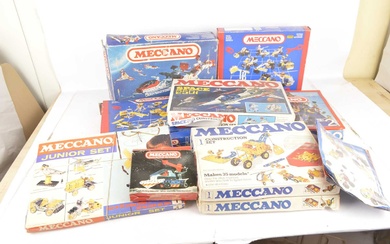 Various Meccano Sets from 1970s- 1990's including French Meccano (9 boxes)