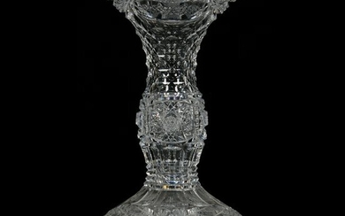 Vase, American Brilliant Cut Glass, Carnation Pattern