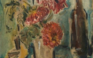 Vaso di fiori e bottiglia, Filippo de Pisis (Ferrara 1896 - Milano 1956)