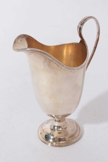 Victorian silver helmet-shaped cream jug, on pedestal foot, 4.7ozs