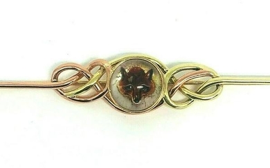 Vintage CALDWELL Fox Reverse Painting Yellow Rose Gold