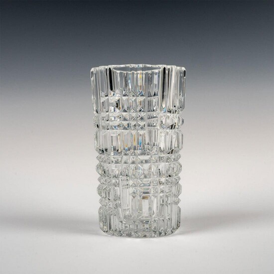 Vintage Clear Faceted Glass Vase