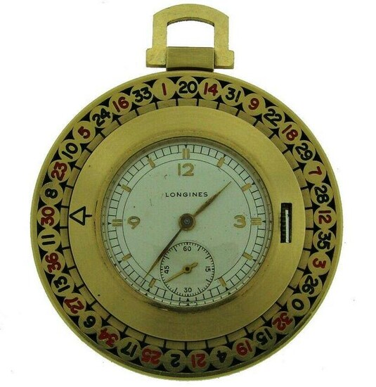 Vintage Longines 14k Yellow Gold Roulette Pocket WATCH