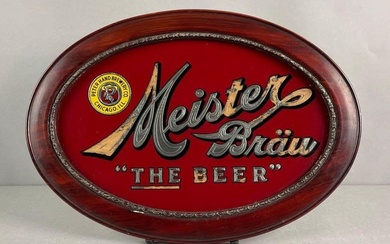 Vintage Peter Hand Meister Brau Beer R.O.G. Advertising Easel Sign