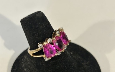 Vintage Sterling Silver Ruby signed R Ring sz 7