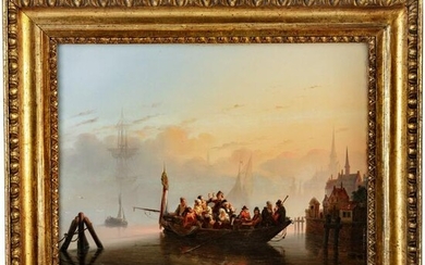 W. Janssen "early morning boat ride", Dutch, dated 1853