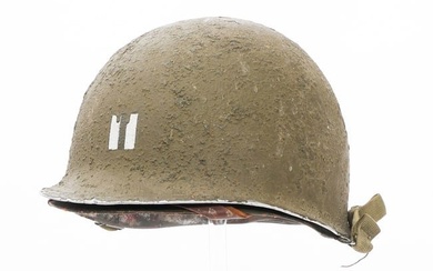 WWII - KOREA US ARMY NAMED CAPT M1 COMBAT HELMET