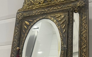 Wall mirror - Brass, Crystal, Ebony