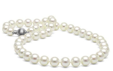 White Elite Collection Pearl Necklace, 9.0-9.5mm