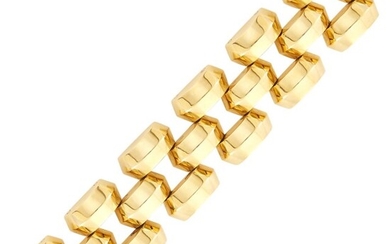 Wide Gold Link Bracelet