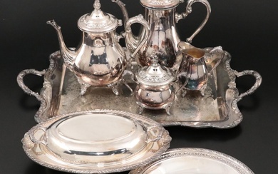 Wm. Rogers Silver Plate Coffee & Tea Service with More Serveware