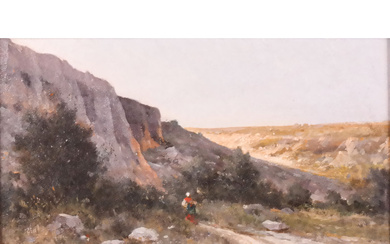 Woman in Rocky Landscape - Oil Painting