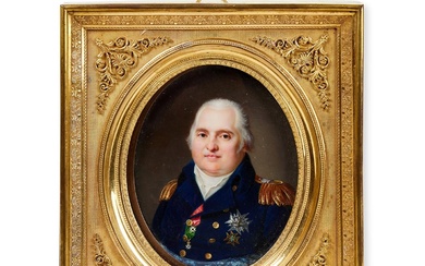 Y AFTER JEAN-BAPTISTE JACQUES AUGUSTIN (1759-1832), A PORTRAIT MINIATURE OF LOUIS XVIII OF FRANCE