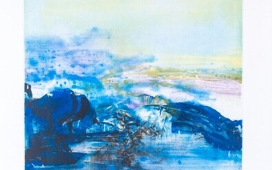 Zao Wou Ki (1920-2013), gravure en couleur signée au crayon en bas à droite, justifiée...